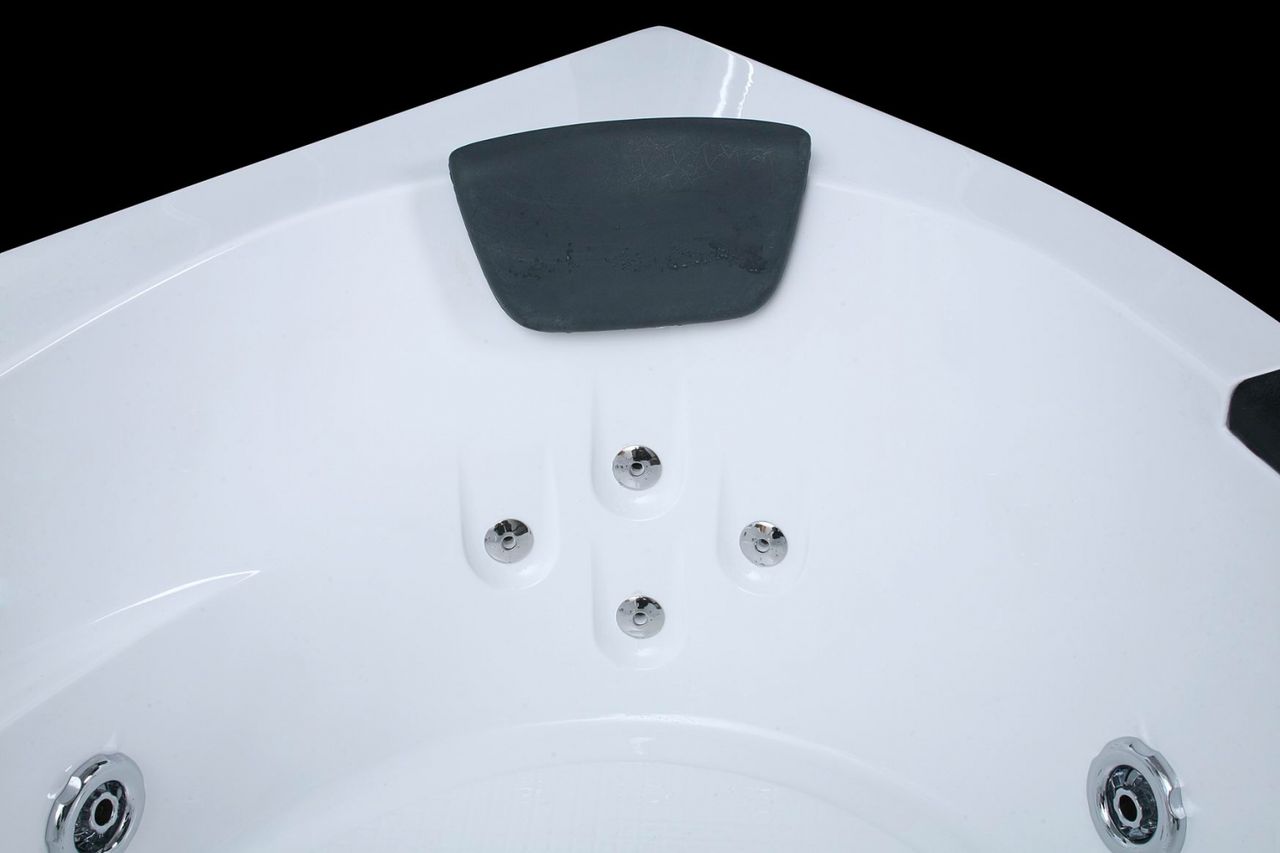 PureHaven Whirlpool 152x152 cm Heizung Reinigungsprogramm & Lichttherapie Wasserfall 12 Hydrojets