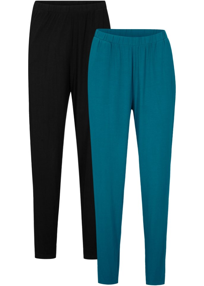Leichte Schlupfhose mit High-Waist-Bequembund, 2er-Pack