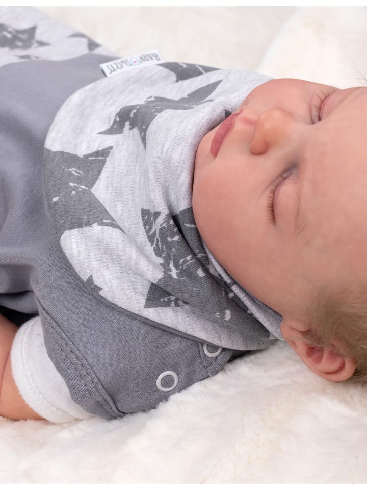 Baby Sweets 2tlg Set Strampler   Halstuch Lieblingsstücke Sterne in grau hellgrau günstig kaufen