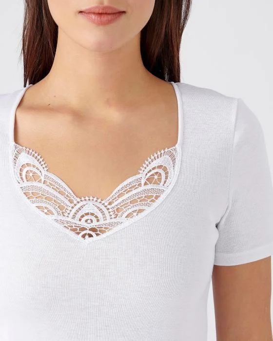 Tee-shirt finition guipure Thermolactyl