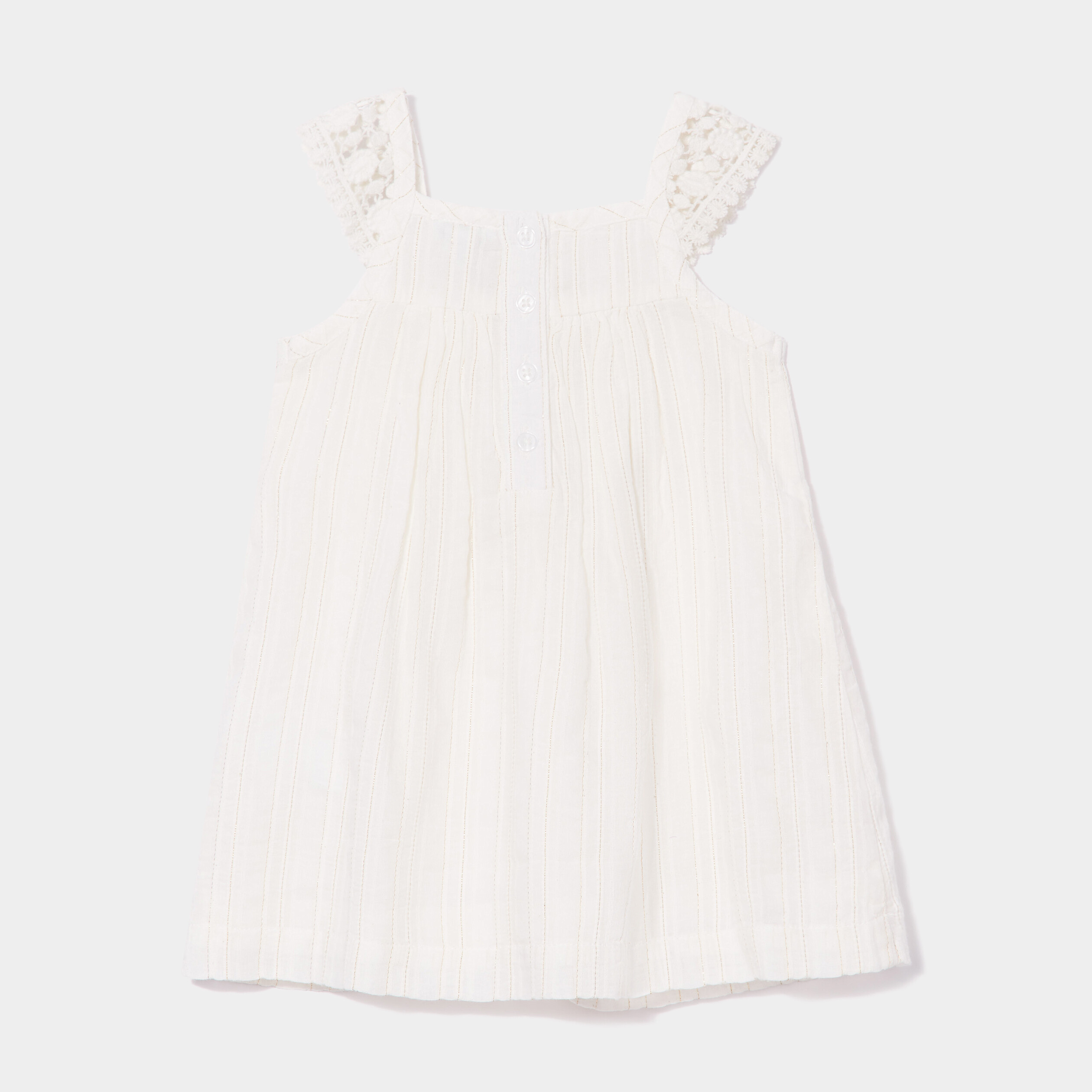 Ensemble robe évasée bandeau et culotte ecru bébé fille | La Halle