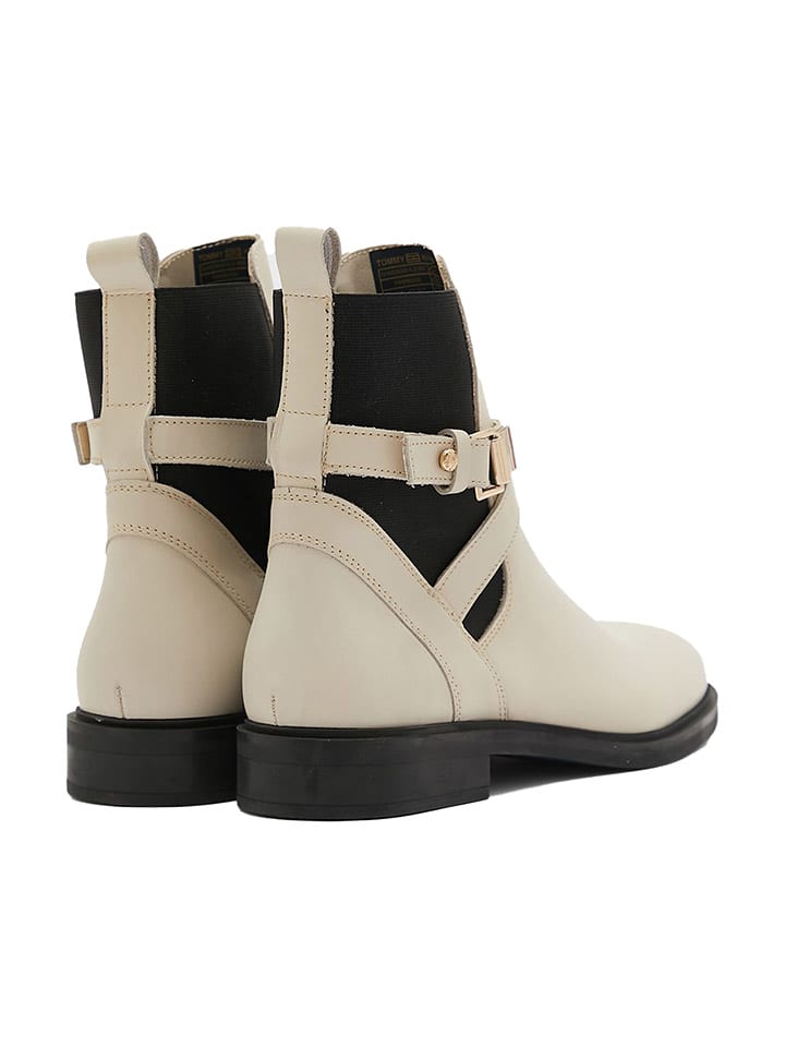 Tommy Hilfiger Shoes Leder-Chelsea-Boots in Creme günstig kaufen