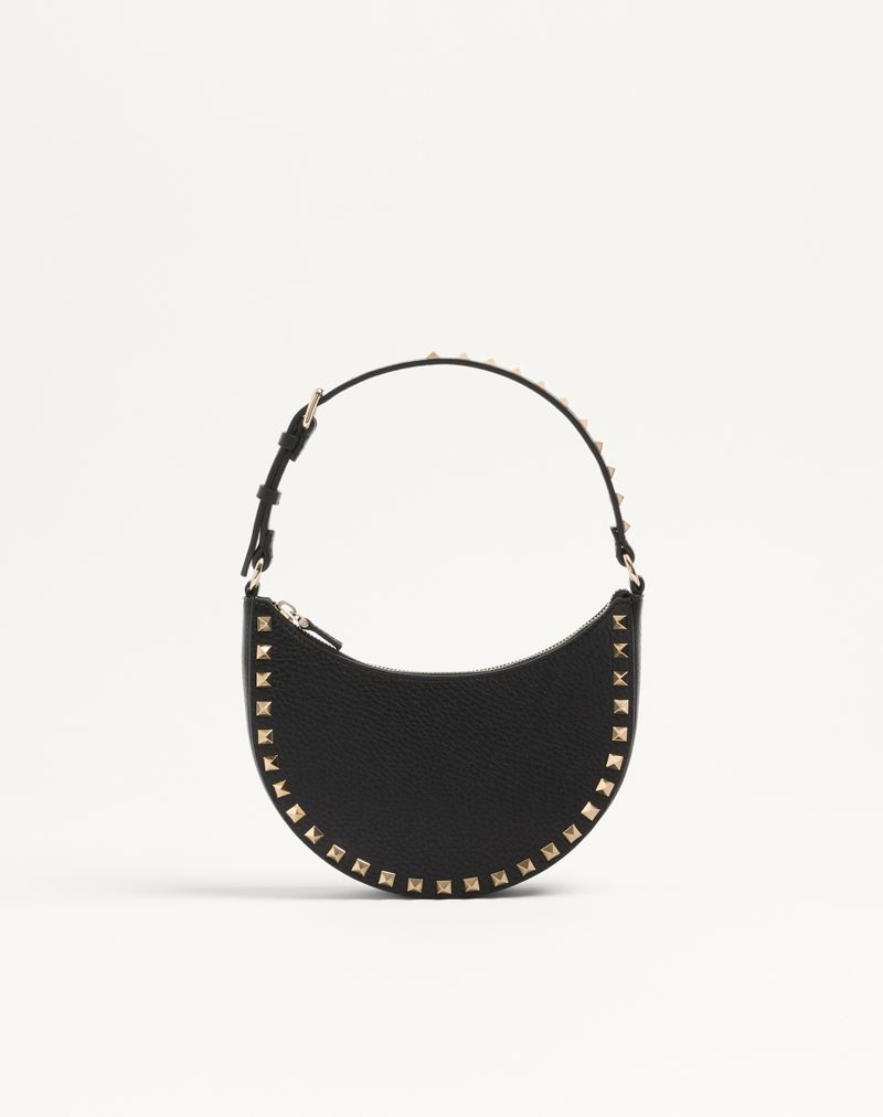 Mini Rockstud Hobo-tas van generfd kalfsleer