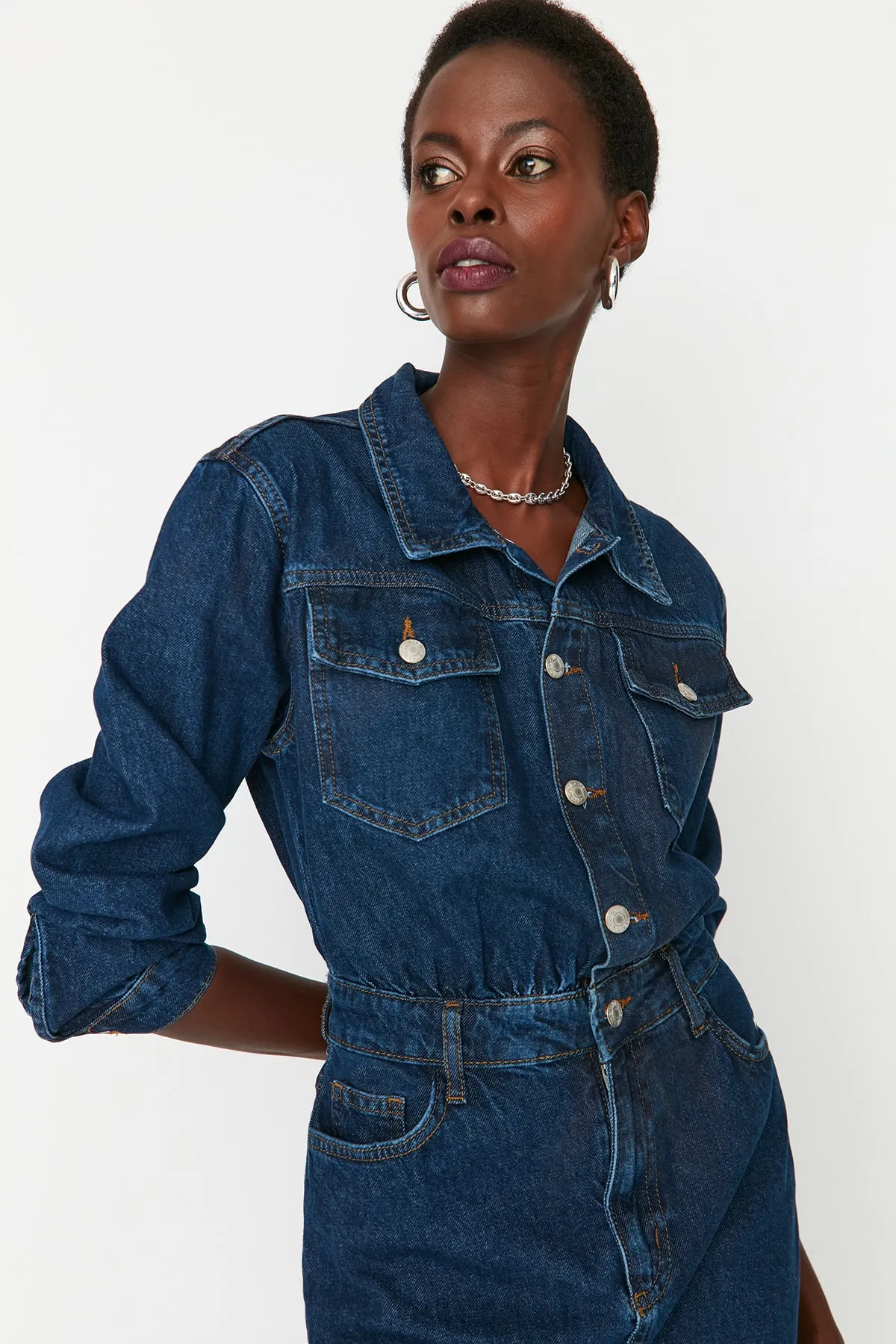 Trendyol Collection  Blaues Mini-Jeanskleid TWOAW23EL00643