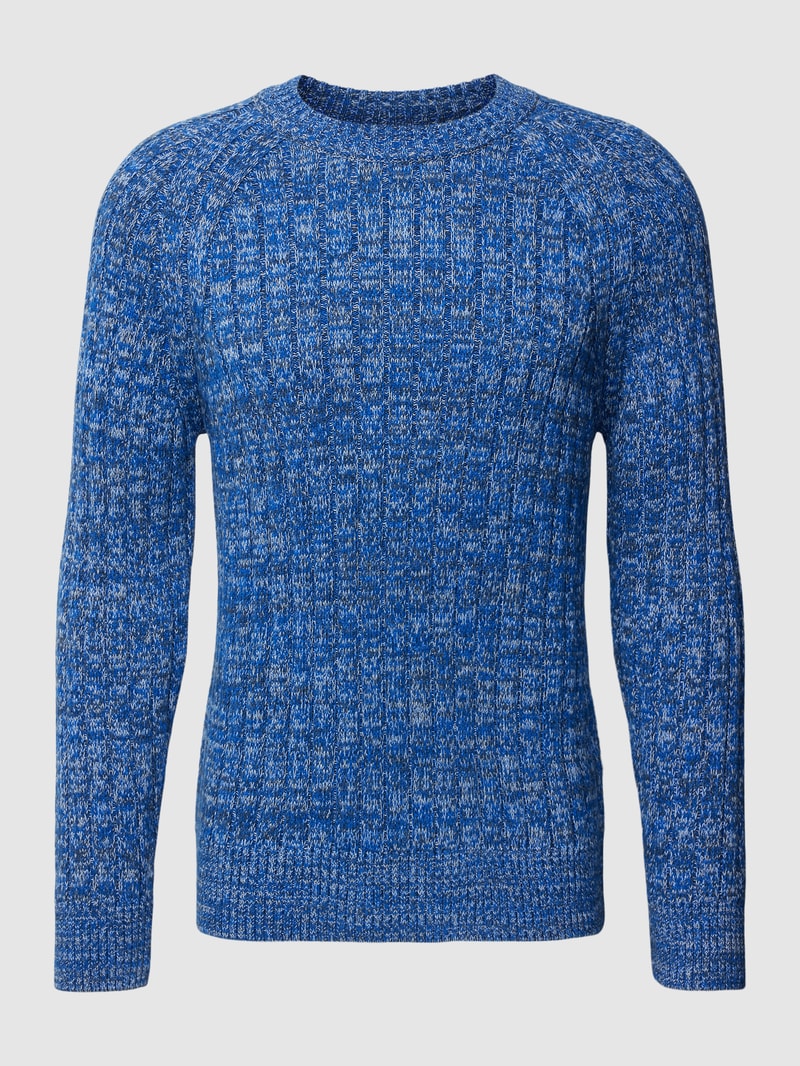 Strickpullover in melierter Optik in royalblau