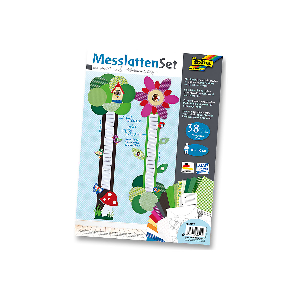 Messlatte zum Selbstbasteln, Baum/Blume