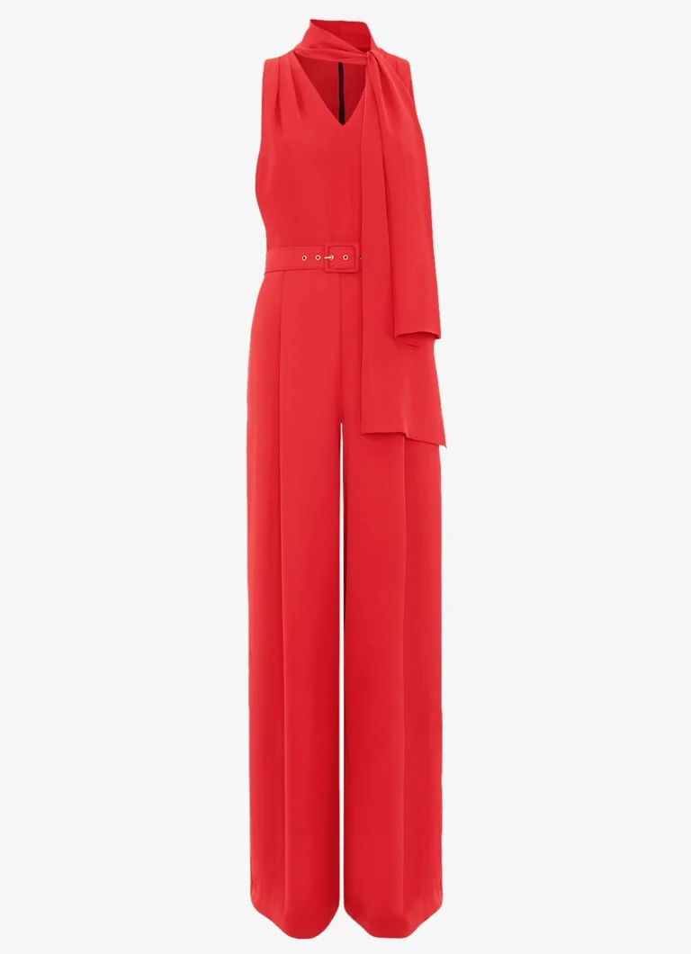 Phase Eight Petite Elika wide fit jumpsuit with shawl collar