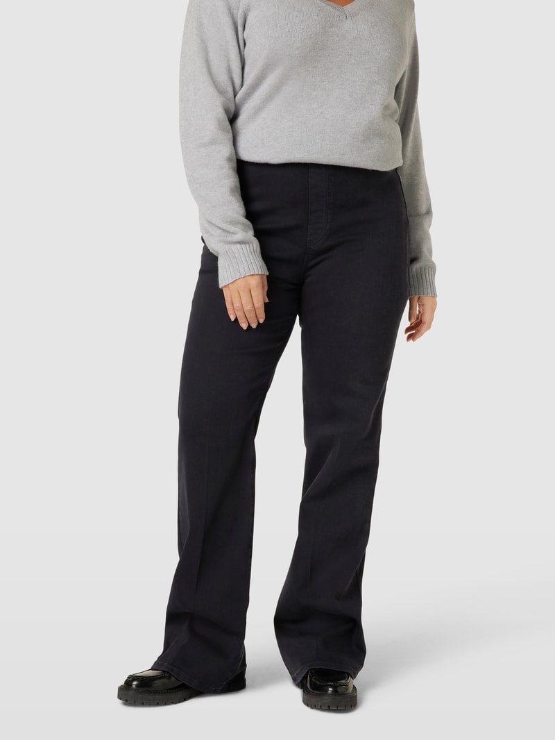 PLUS SIZE Jeans mit elastischem Logo-Bund in schwarz