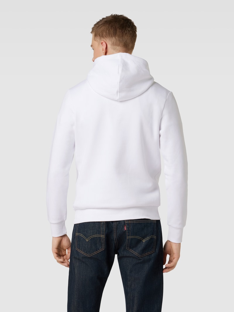 Hoodie mit Label-Print Modell 'ECORP' in weiß