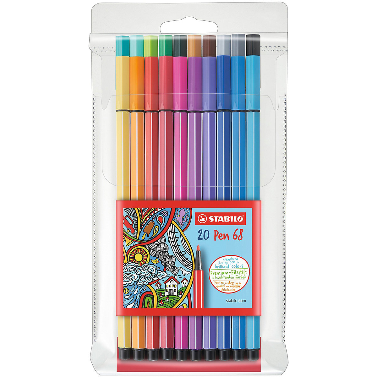 Premium-Filzstifte Pen 68, 20 Farben