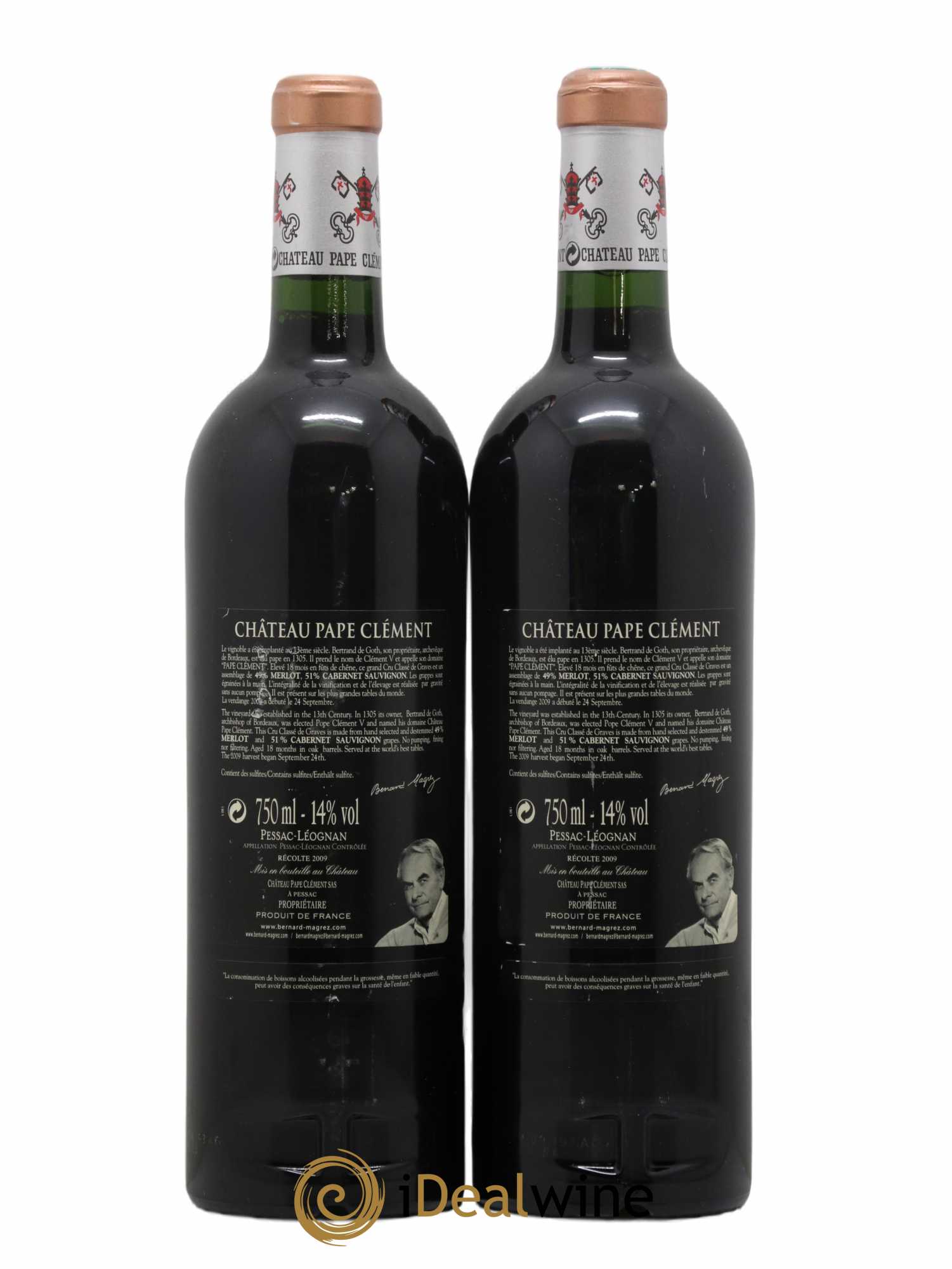 Château Pape Clément Cru Classé de Graves  2009 - Lot de 2 Bouteilles