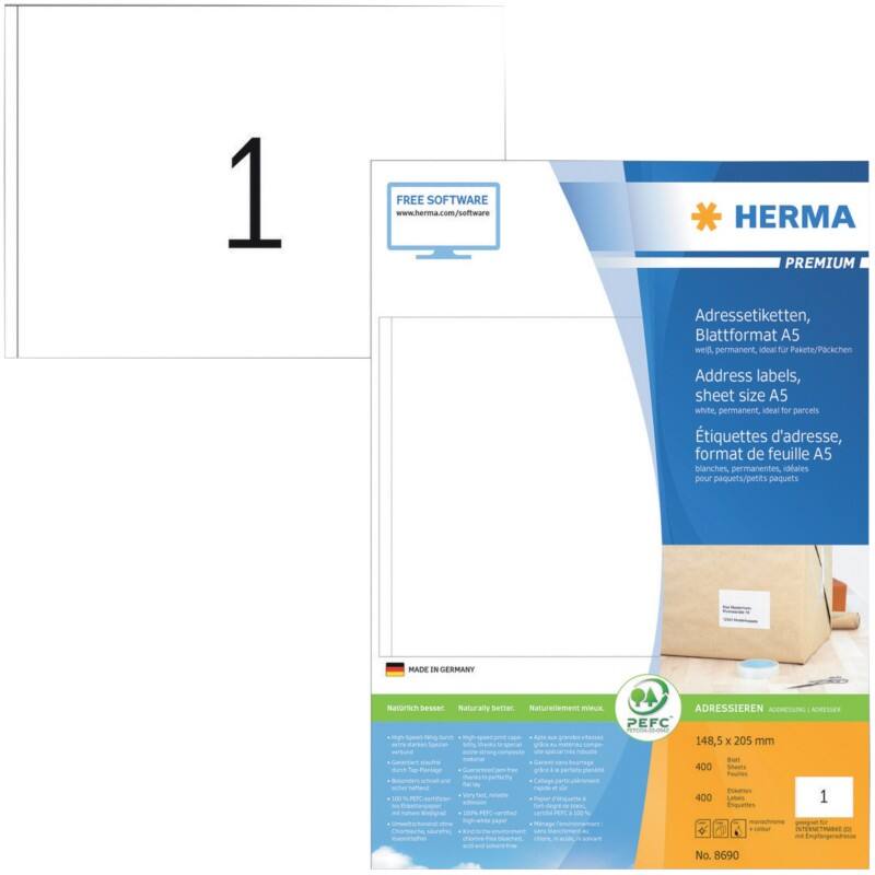 HERMA Adressetiketten Premium Weiß 400 Stück