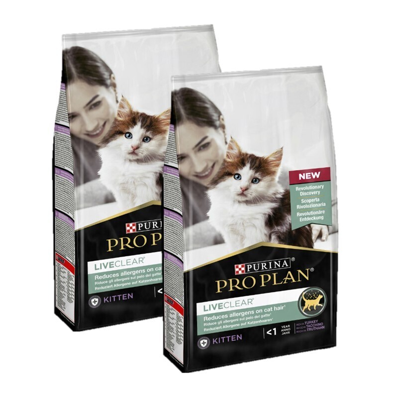 PRO PLAN Trockenfutter PRO PLAN Liveclear Kitten Truthahn 2x1,4 kg