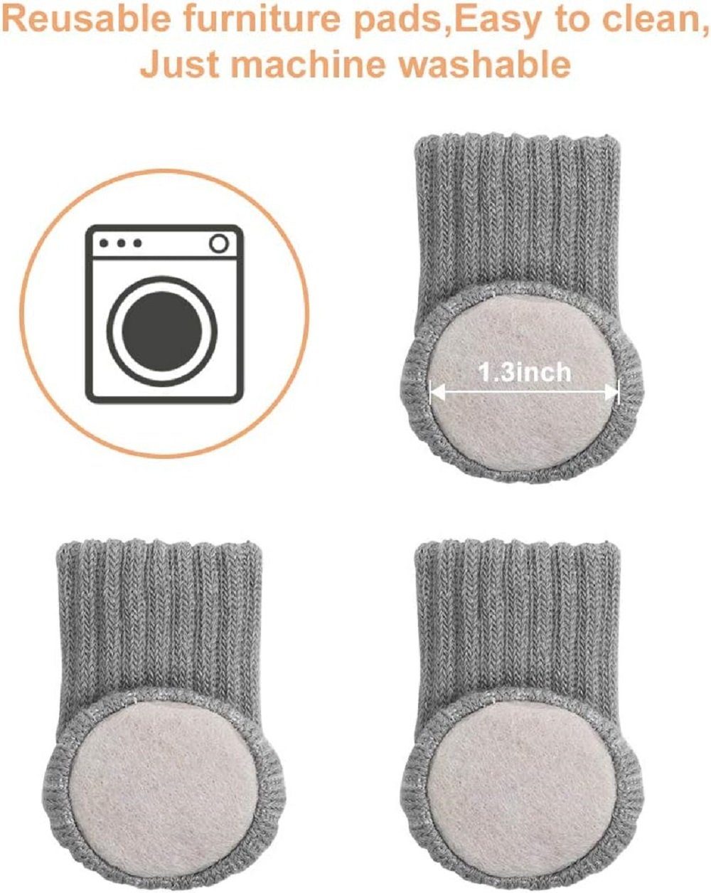 KLLGIA Stuhlsocke Stuhlbeinsocken, 24er-Pack, Bodenschutz vor Kratzern und Lärm, (1 St)