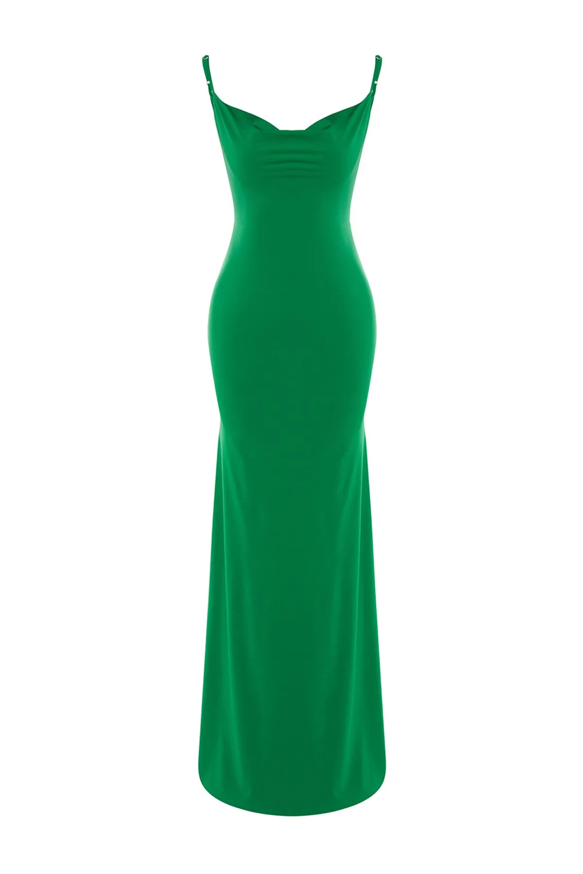 Trendyol Collection  Hellgrünes, figurbetontes, langes Abendkleid aus Strick TPRSS23AE00060