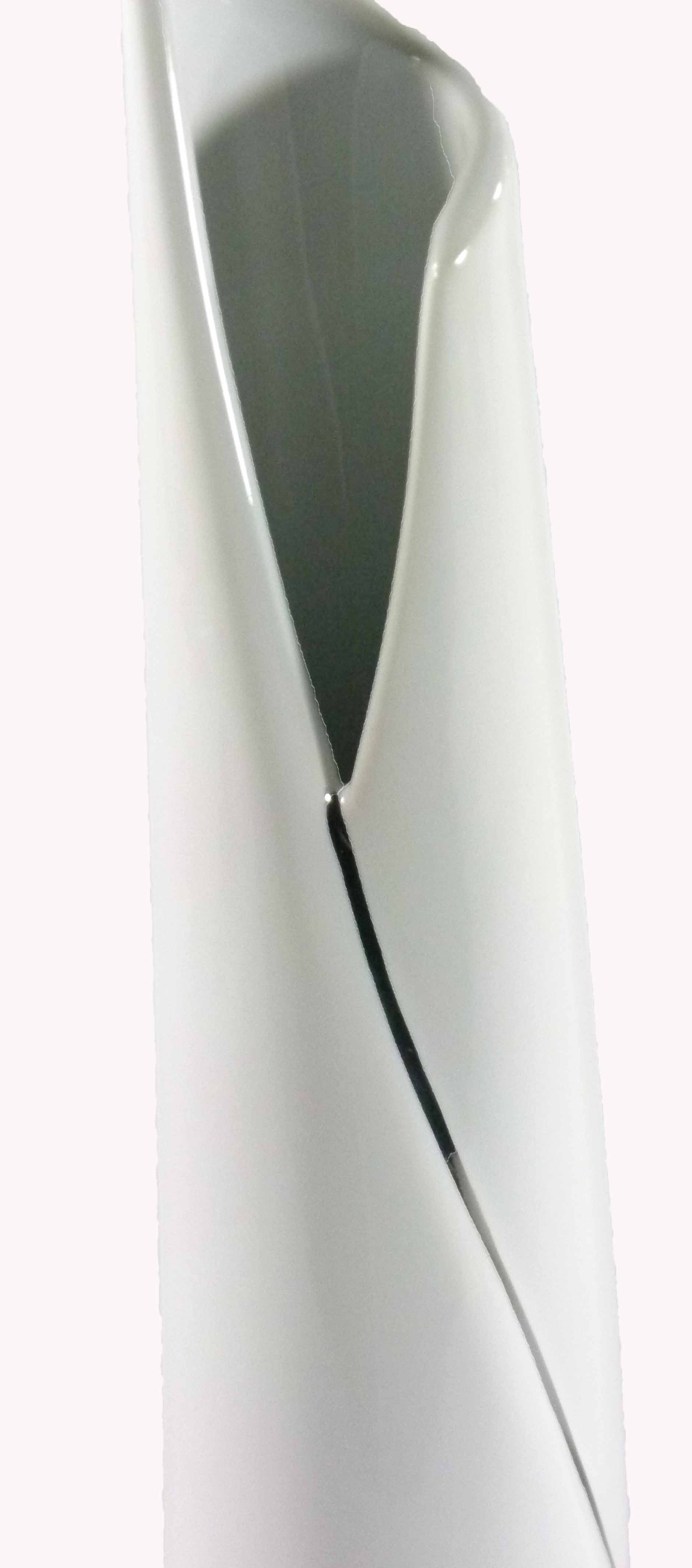 GlasArt Dekovase Blumenvase Vase Schlank weiß schlicht edel 30-50cm hoch, Wohnzimmer