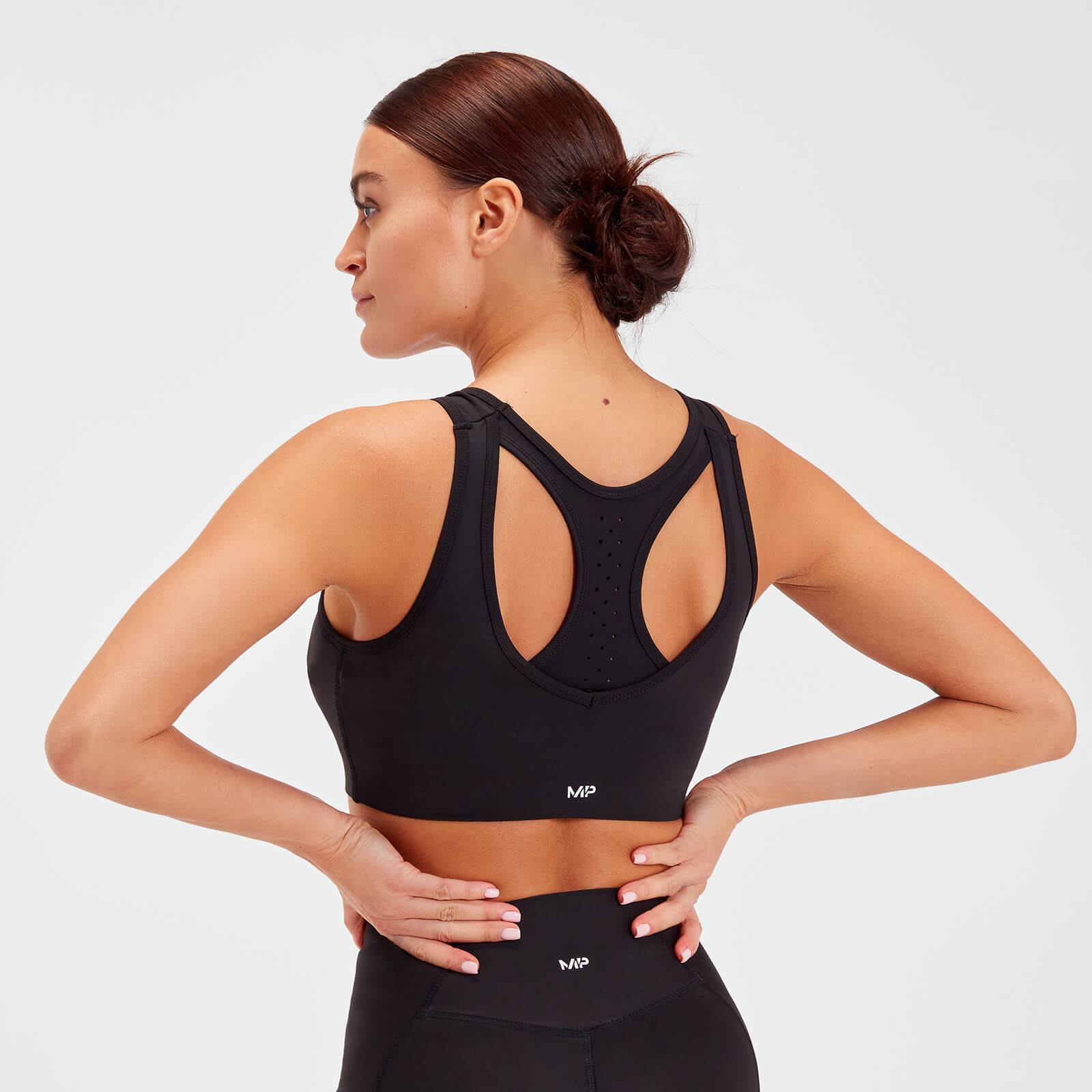 Brassière de sport découpée au laser MP Sculpt pour femmes – Noir