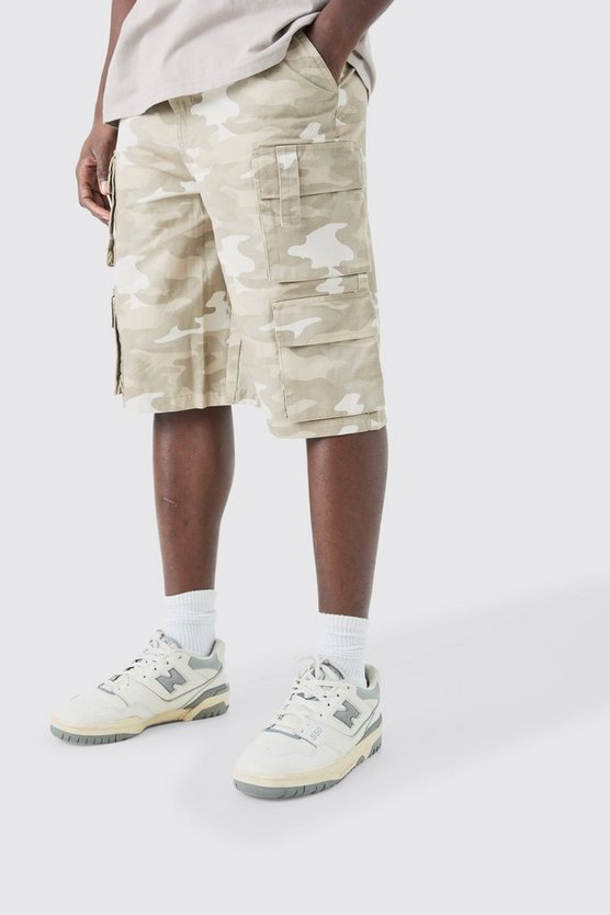 Camouflage Jorts mit Cargo-Taschen