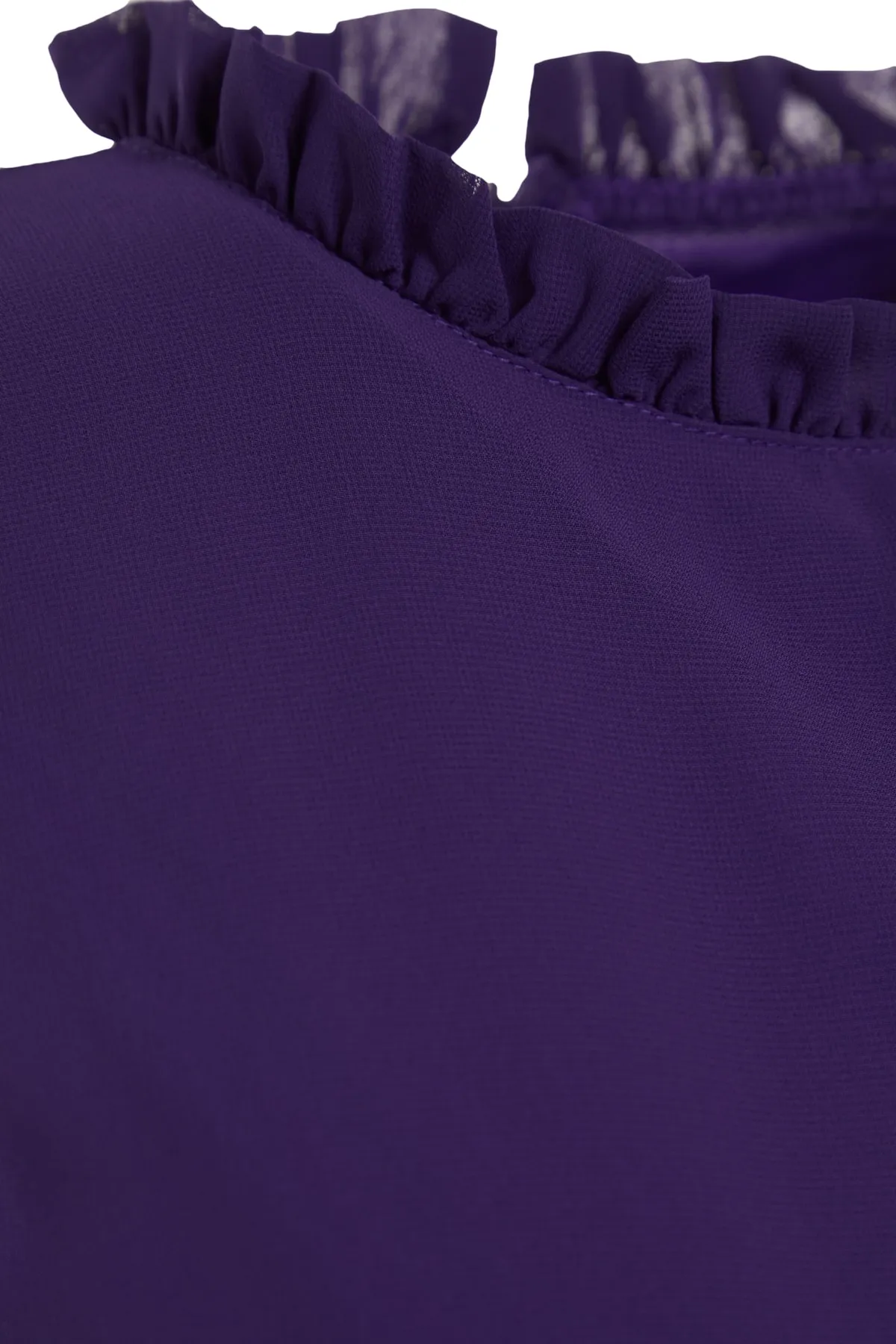 Trendyol Collection  Lilafarbenes A-Linien-Minikleid mit Rüschen und Chiffonfutter TWOSS20EL0237