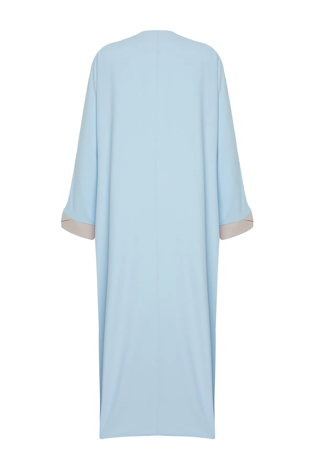 Trendyol Modest  Blaue, farblich blockierte, lange gewebte Kappe & Ferace & Abaya TCTSS24KF00009