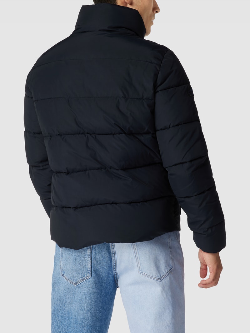 Steppjacke mit Stehkragen in dunkelblau