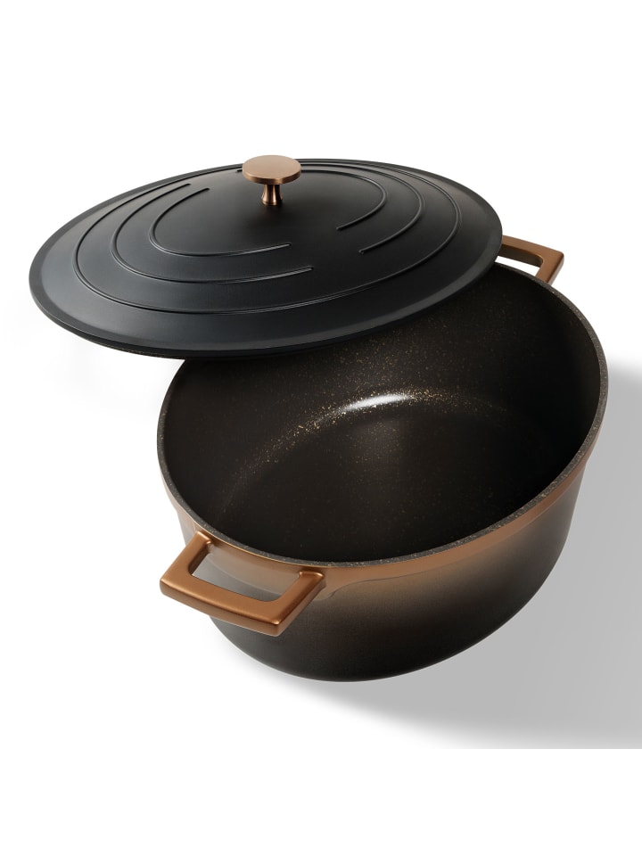 Stoneline Cocotte Bräter Oval 32x25 cm | mit Deckel in Roségold günstig kaufen Ø 32 cm