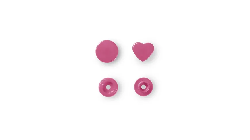 Prym nähfreie Druckknöpfe Color Snaps Herz pink pink
