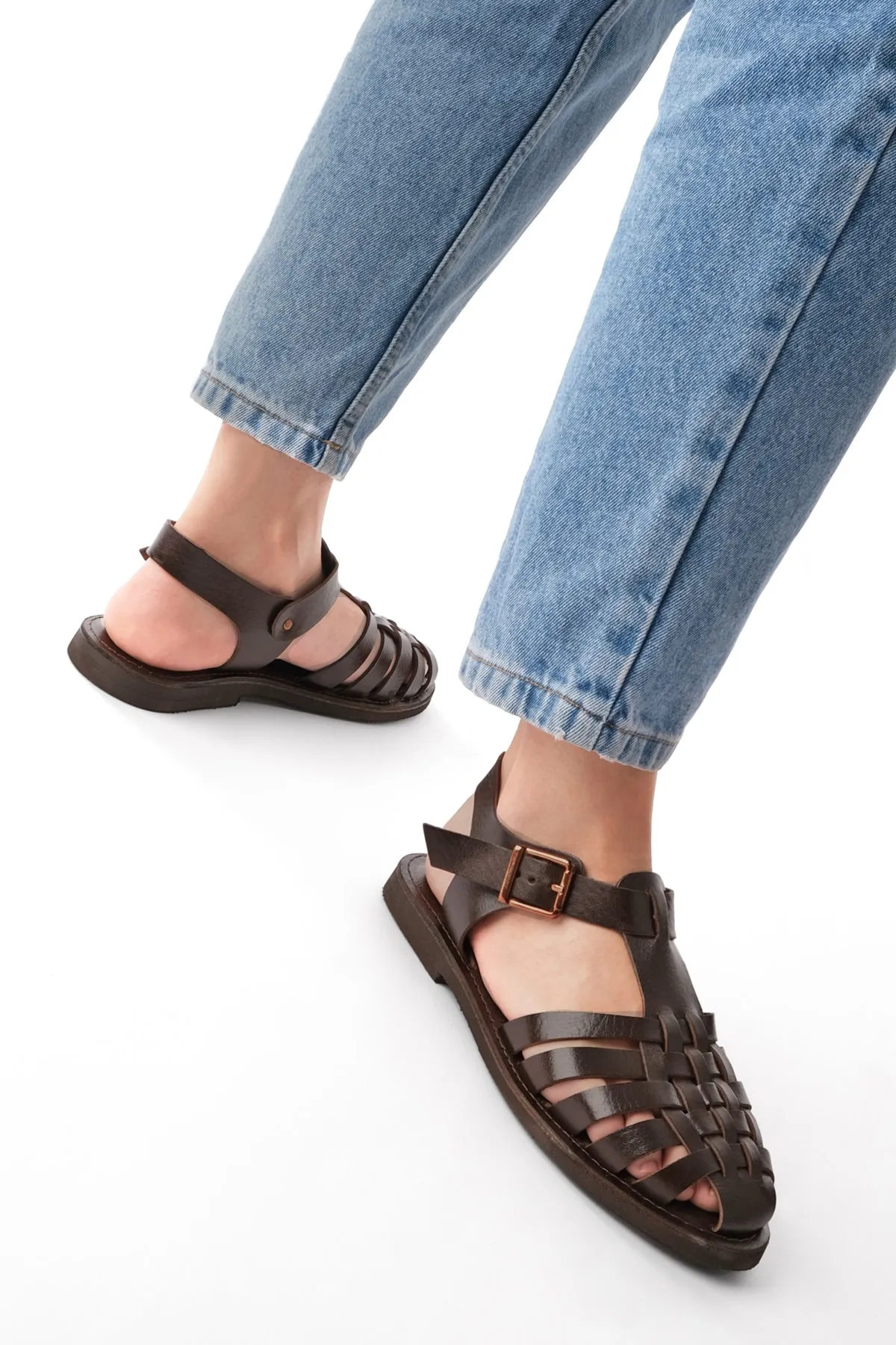 Marjin  Sandalette - Braun - Flacher Absatz