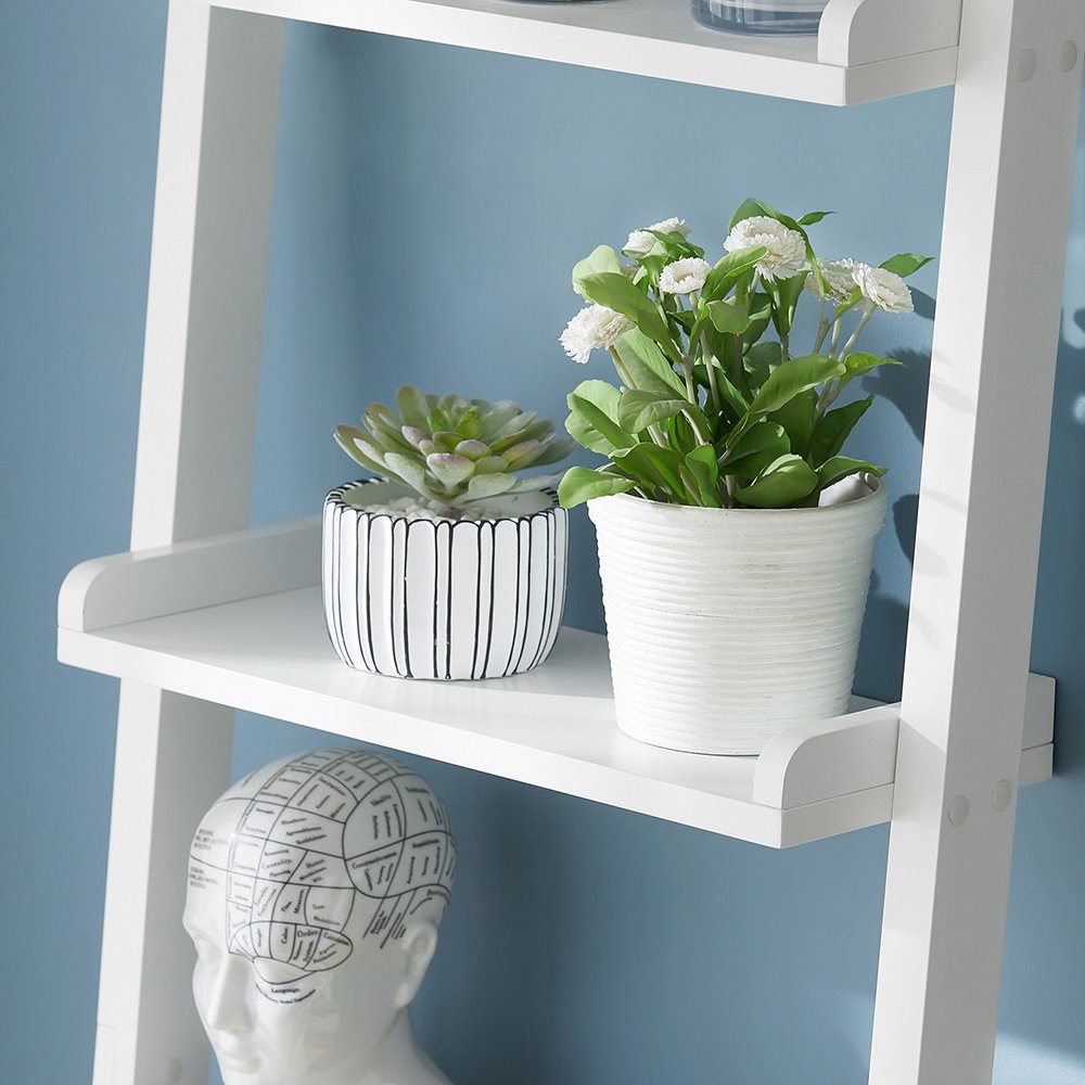 SoBuy Leiterregal FRG17, Standregal Bücherregal Badregal Wandregal mit 5 Ebenen