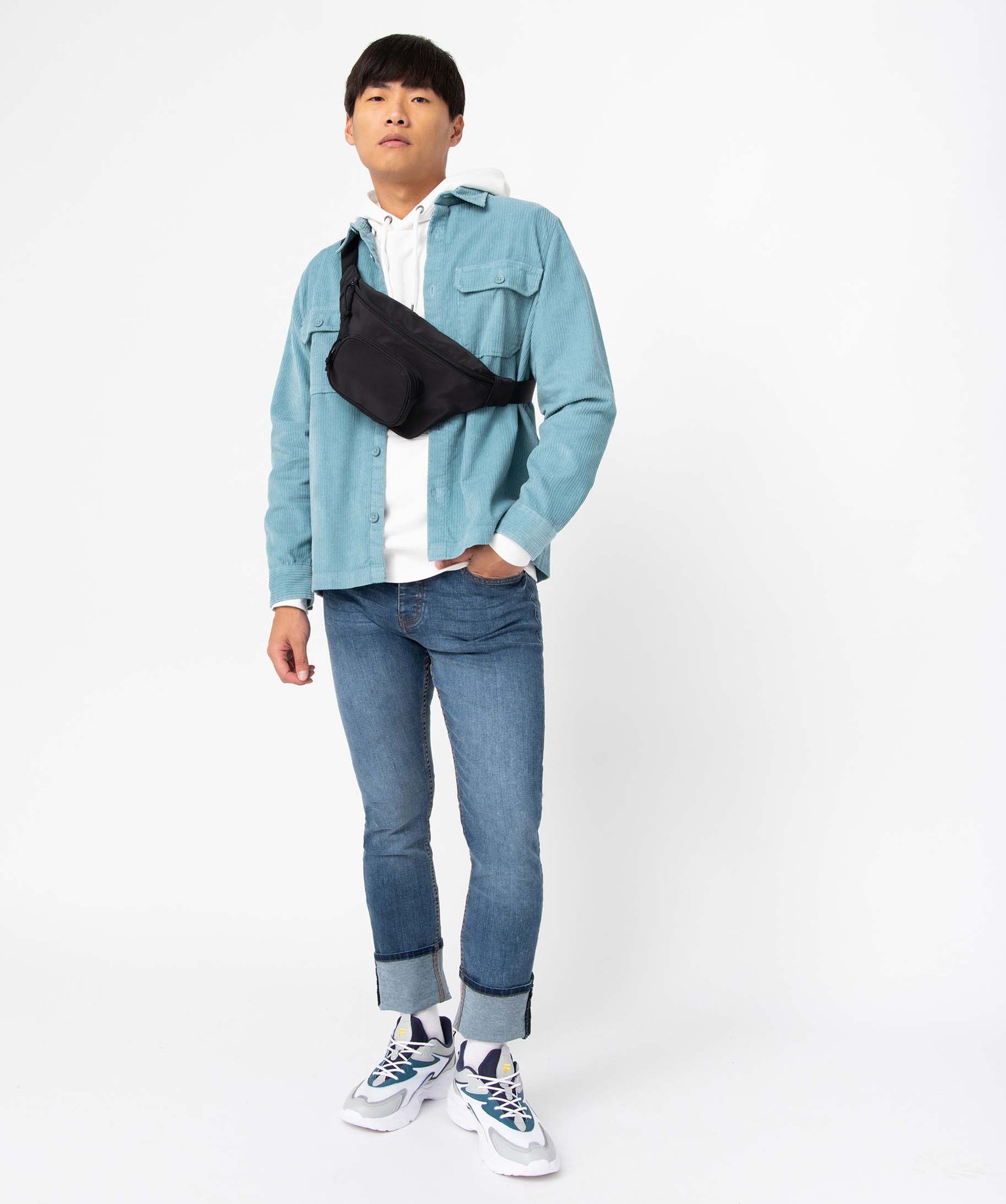 Sac banane homme en textile noir | GEMO