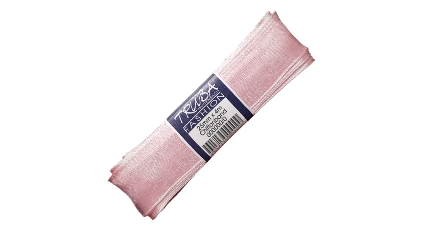 TRUBA Chiffonband mit Draht uni rosa