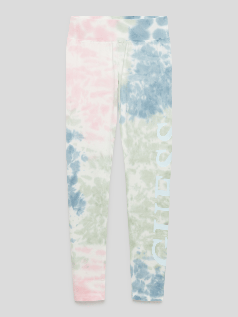 Leggings im Batik-Look in weiß