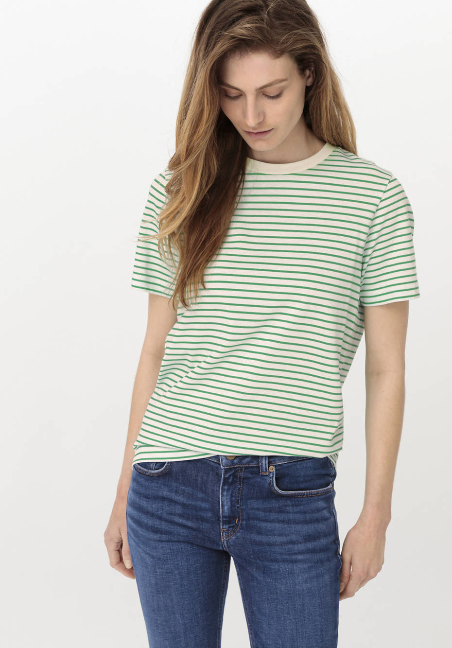 Kurzarm-Ringelshirt aus reiner Bio-Baumwolle