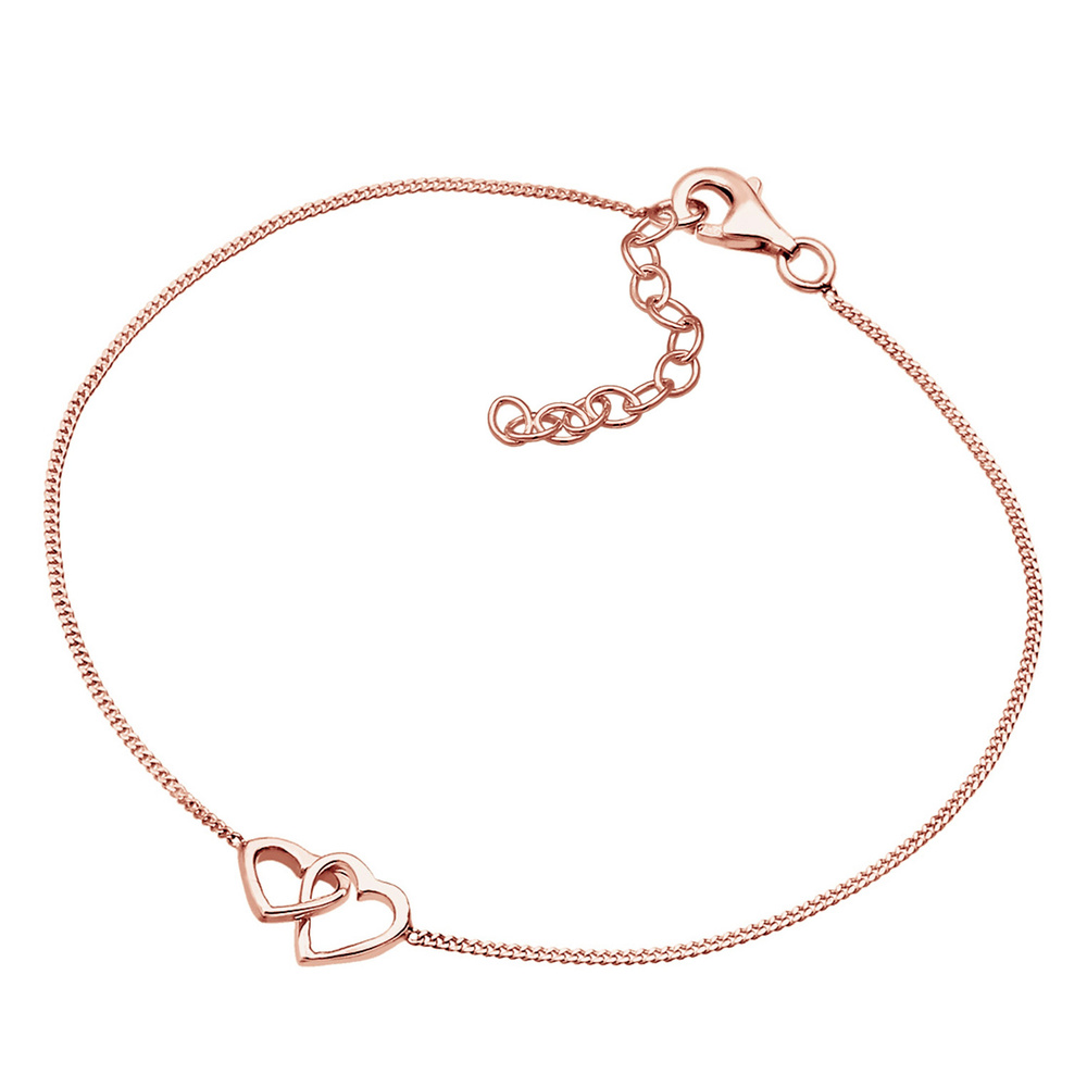 Elli Elli Bracelet Femmes Cœur Entrelacé Connexion en Argent Sterling 925 Plaqué Or Ro Bracelet
