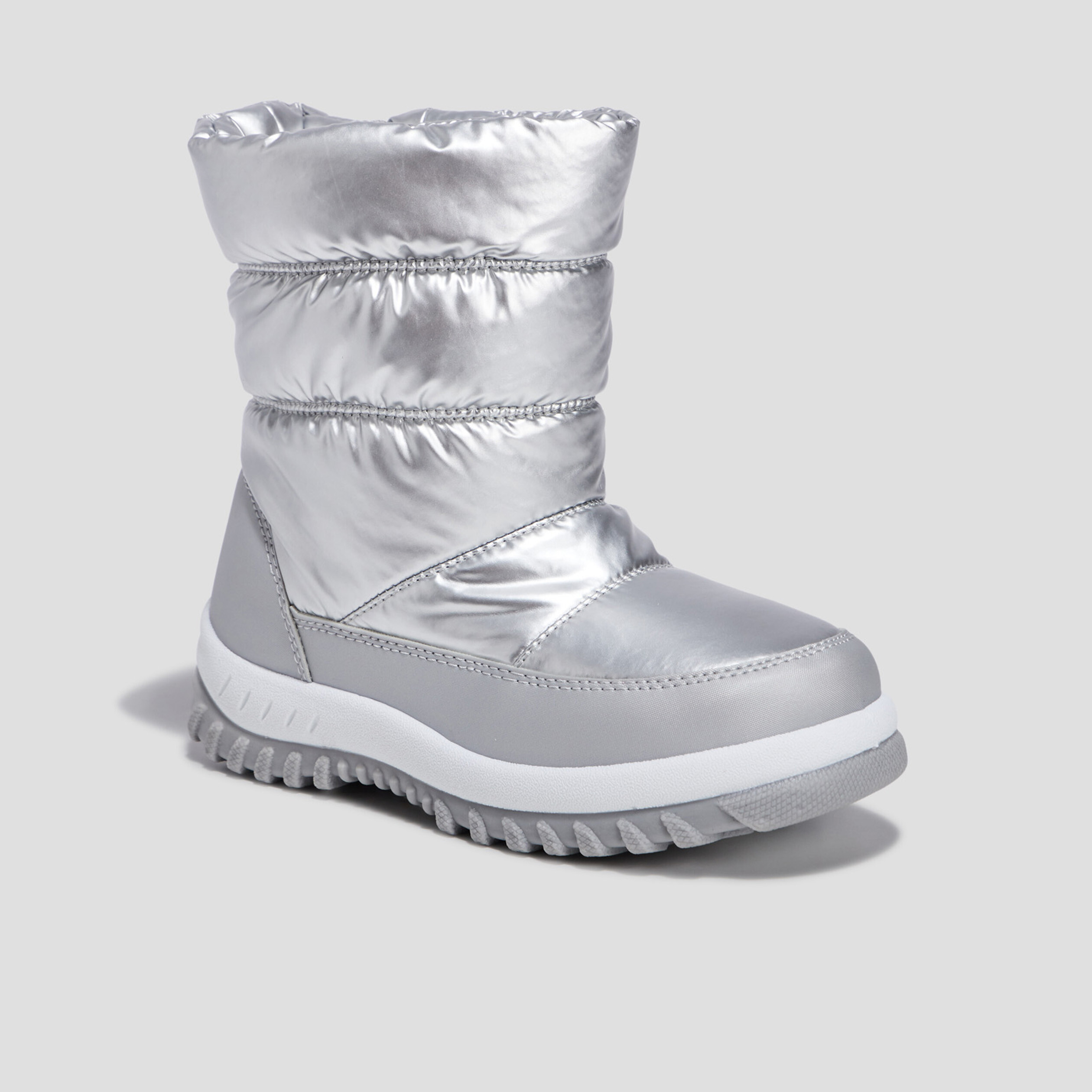 Bottes de neige métallisées gris argent fille | La Halle
