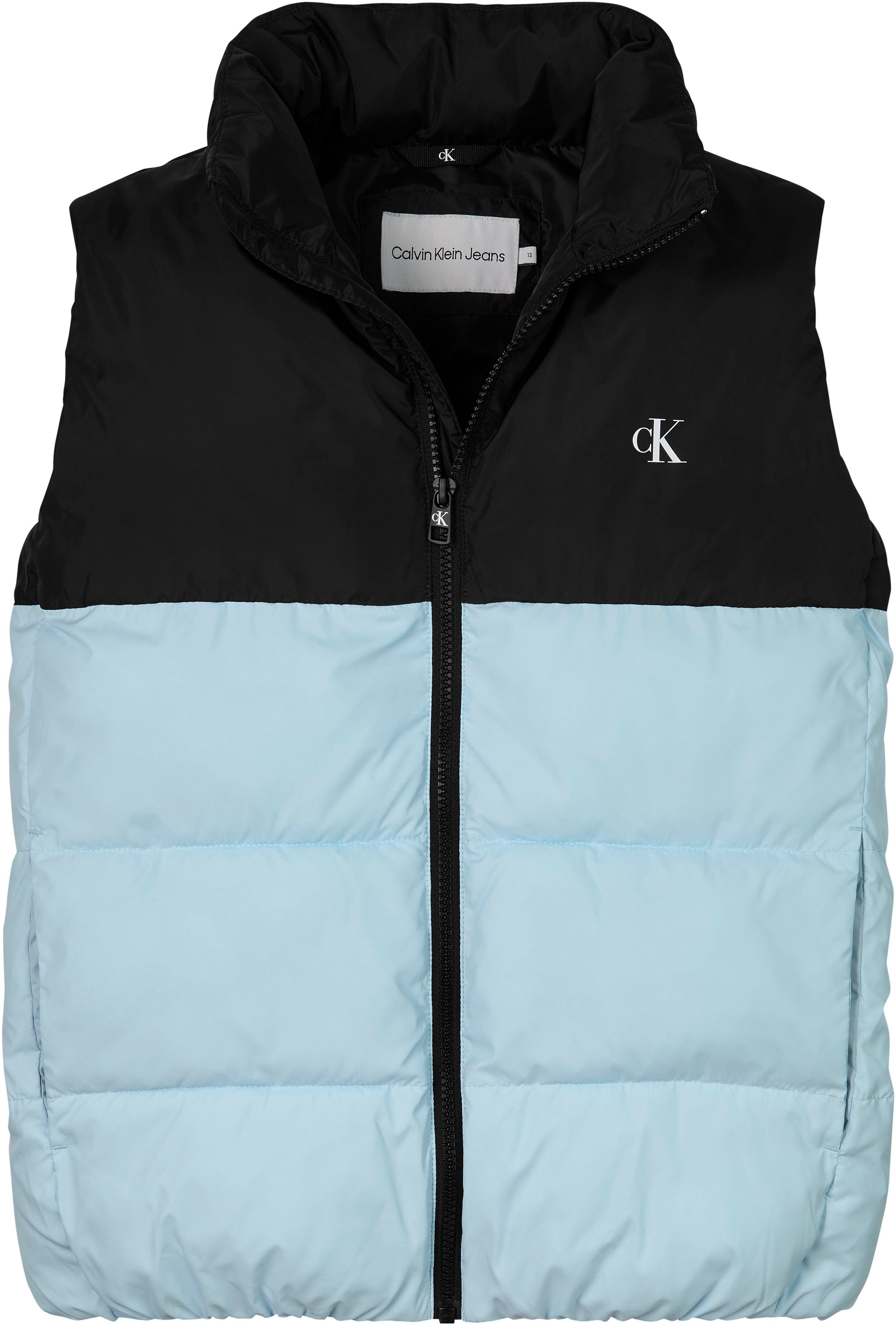 Calvin Klein Jeans Steppweste NYLON COLOR BLOCK PUFFER VEST mit Logodruck