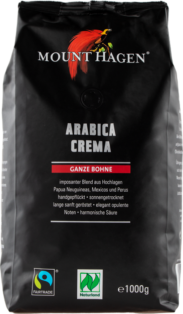 Mount Hagen Bio Arabica Crema ganze Bohne