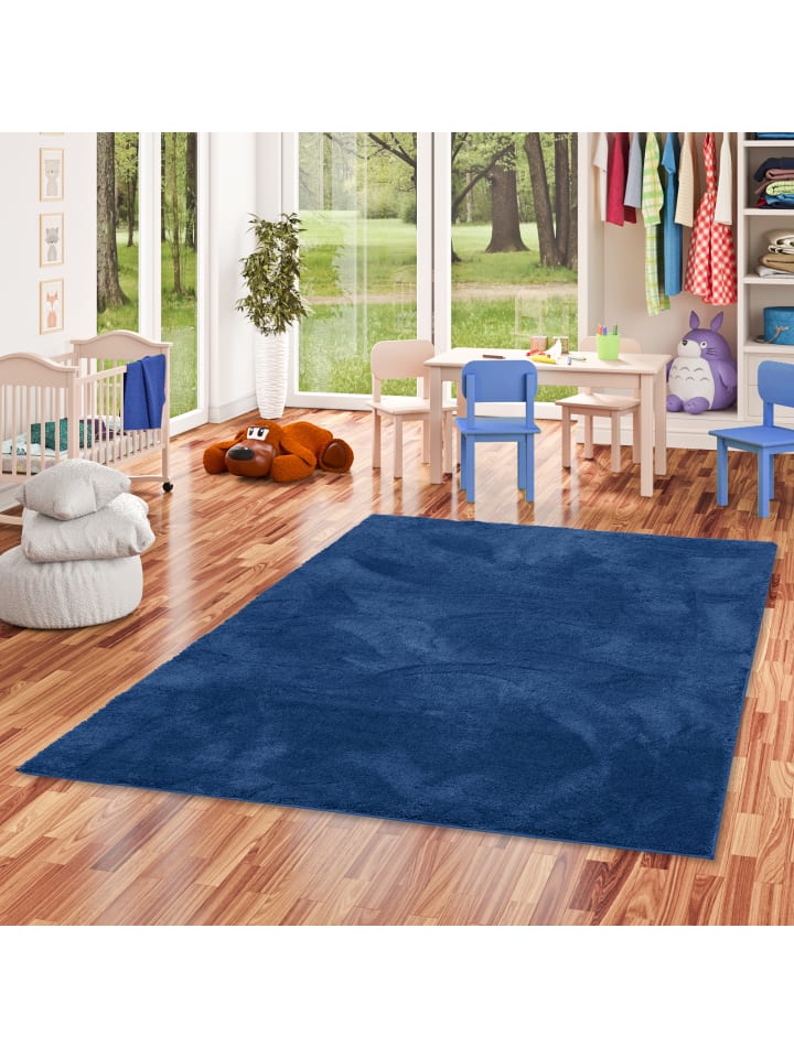 Pergamon Kinderteppich Super Soft Hochflor Silky Kids in Dunkelblau günstig kaufen