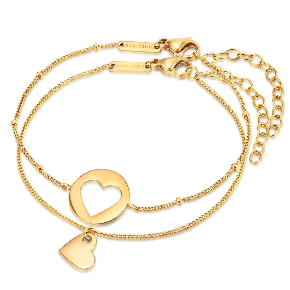 EASTSIDE Bracelet en acier inoxydable Coeur Acier inoxydable en Or jaune Bracelet