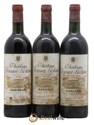Château Prieuré Lichine 4ème Grand Cru Classé  1978 - Lot de 3 Bouteilles