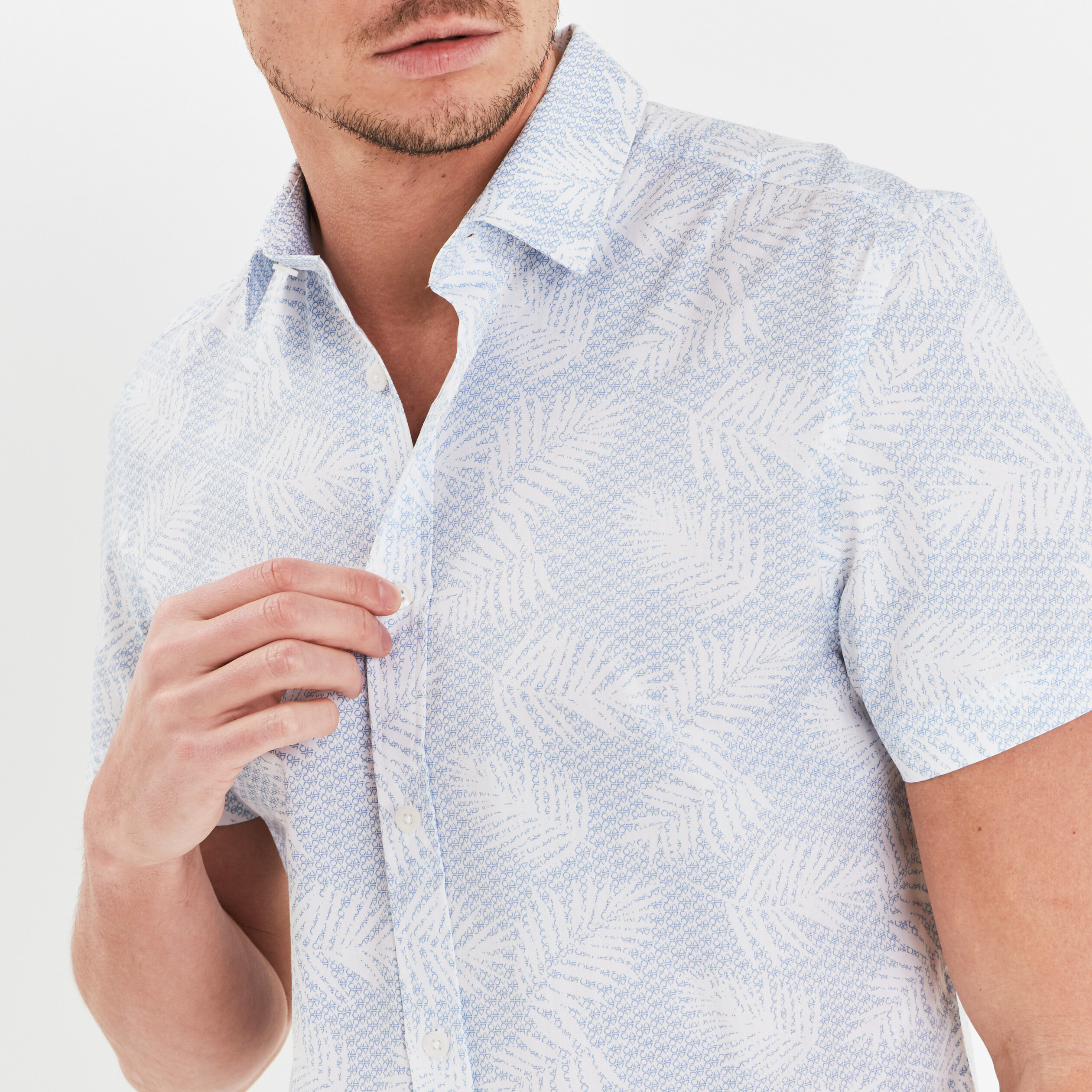 Chemise manches courtes coton blanc homme | La Halle