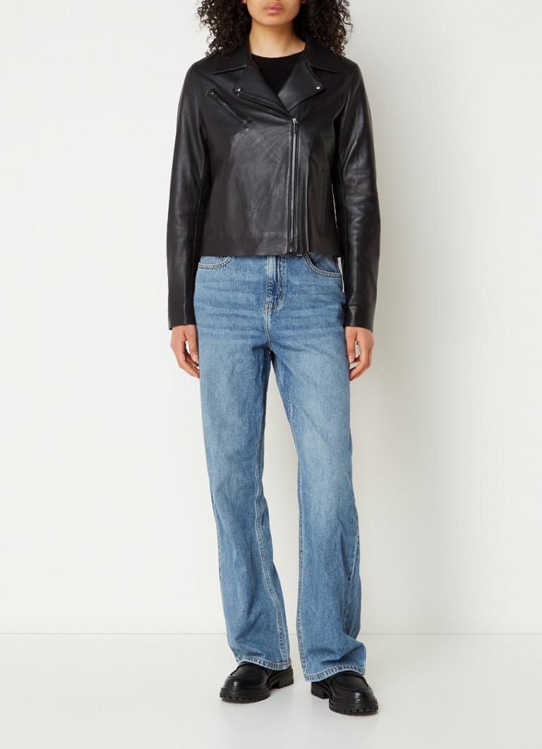 STUDIO AR by Arma Rylan sheepskin biker jacket with zip pockets