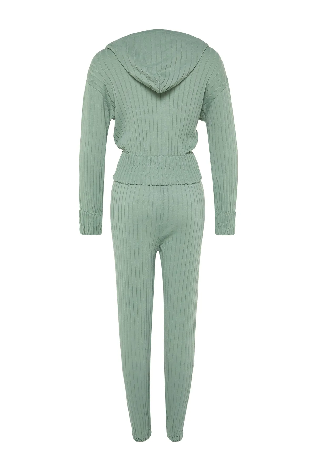 Trendyol Collection  Mintgrünes Strickoberteil und -unterteil-Set mit Kapuze TWOAW22AU0044