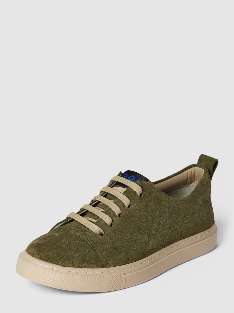 Sneaker aus Leder in khaki