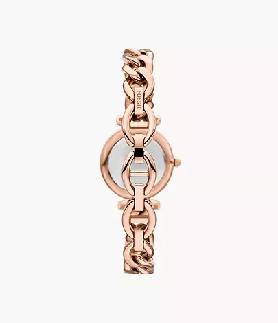 Fossil Set Armband Uhr Carlie 3-Zeiger-Werk Edelstahl roségoldfarben