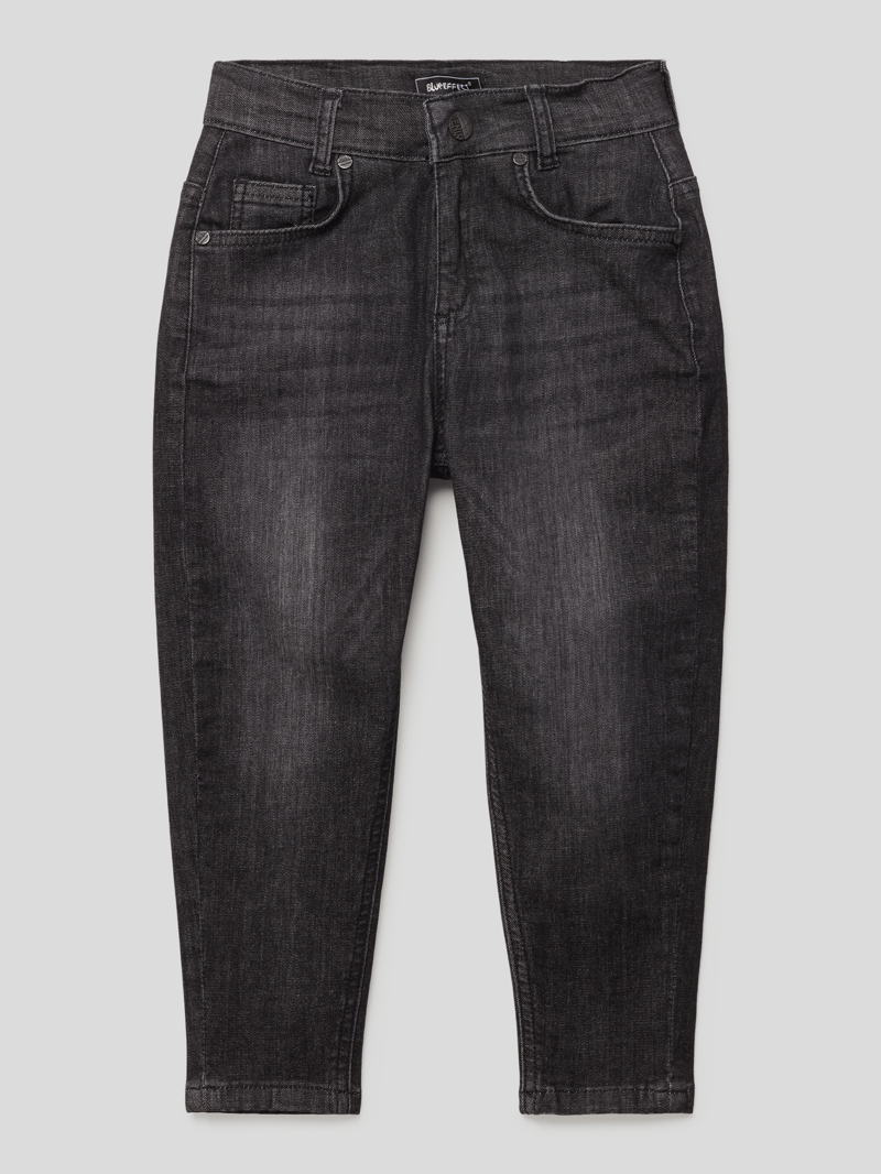 Loose Fit Jeans mit Label-Detail in schwarz
