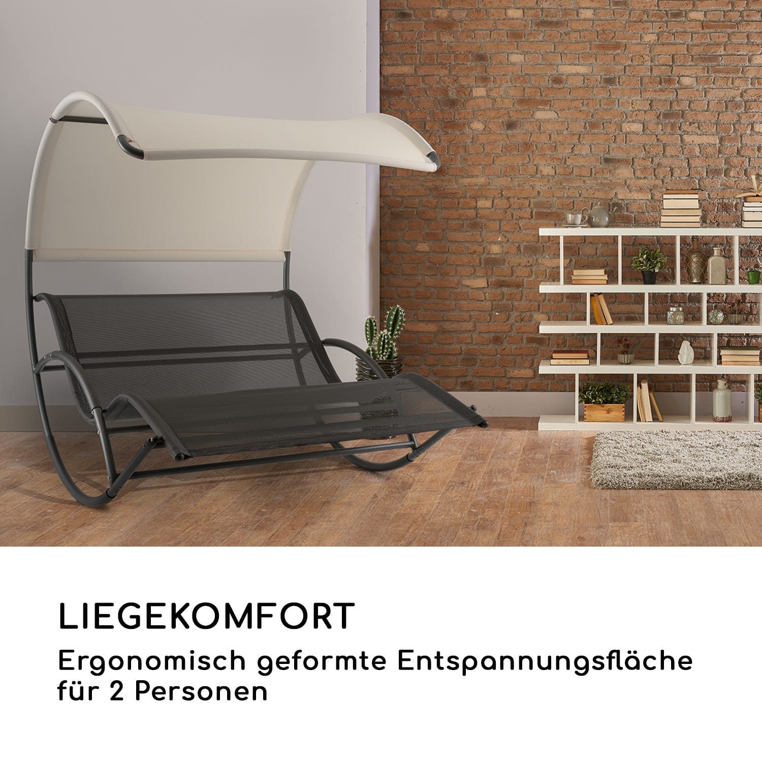 blumfeldt Gartenliege The Big Easy Schwingliege, Schwingeffekt, ergonomisch geformte Gartenliege, robuste Konstruktion