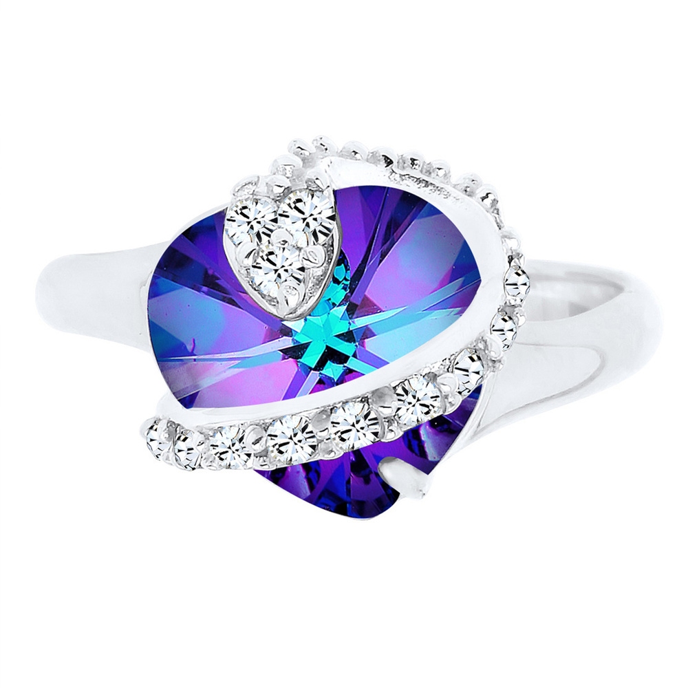 Elli Elli Bague Femme Précieux Cristaux en Argent Sterling 925 Bague