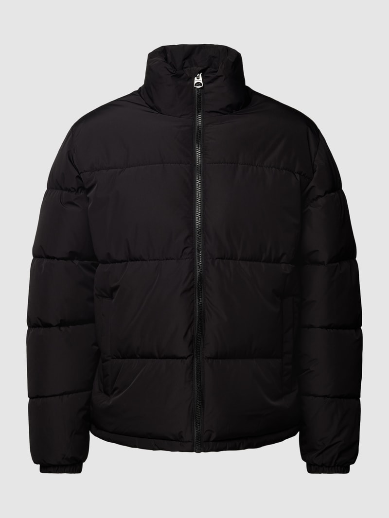 Steppjacke in Two-Tone-Machart Modell 'MELVIN' in schwarz