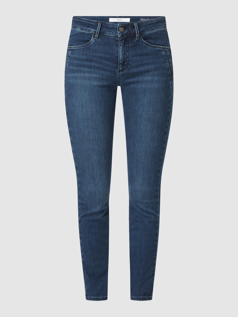 Skinny Fit Jeans mit Bio-Anteil Modell 'Ana' in blau